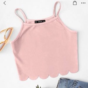 Scallop Hem Crop Cami Top